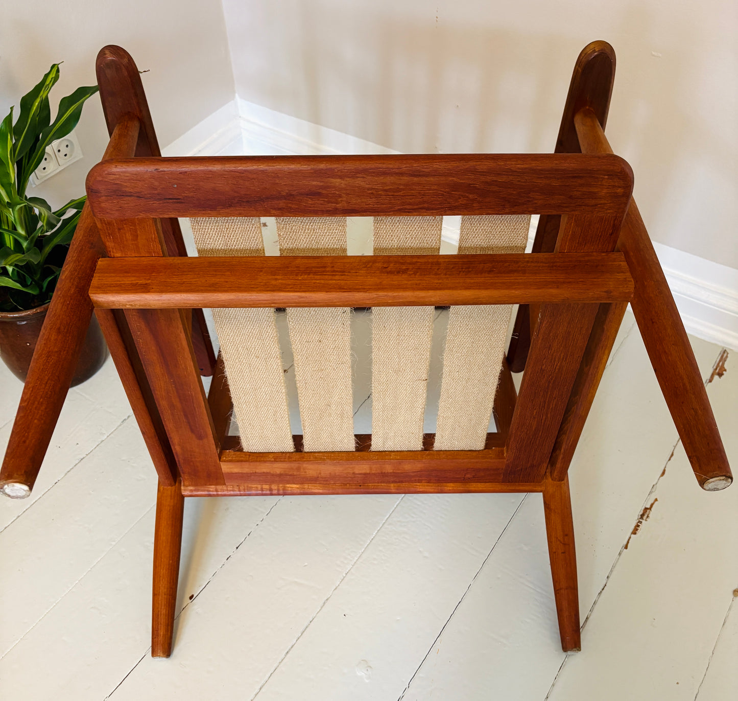 Retro lænestol i massiv teak