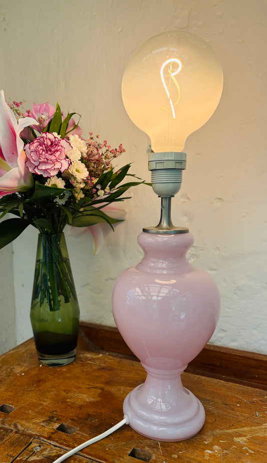 Holmegaard Florence table lamp in rose opal glass