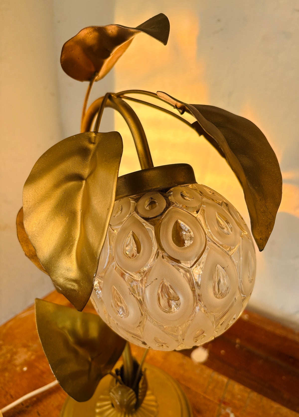 Vintage bordlampe i Hollywood Regency-stil