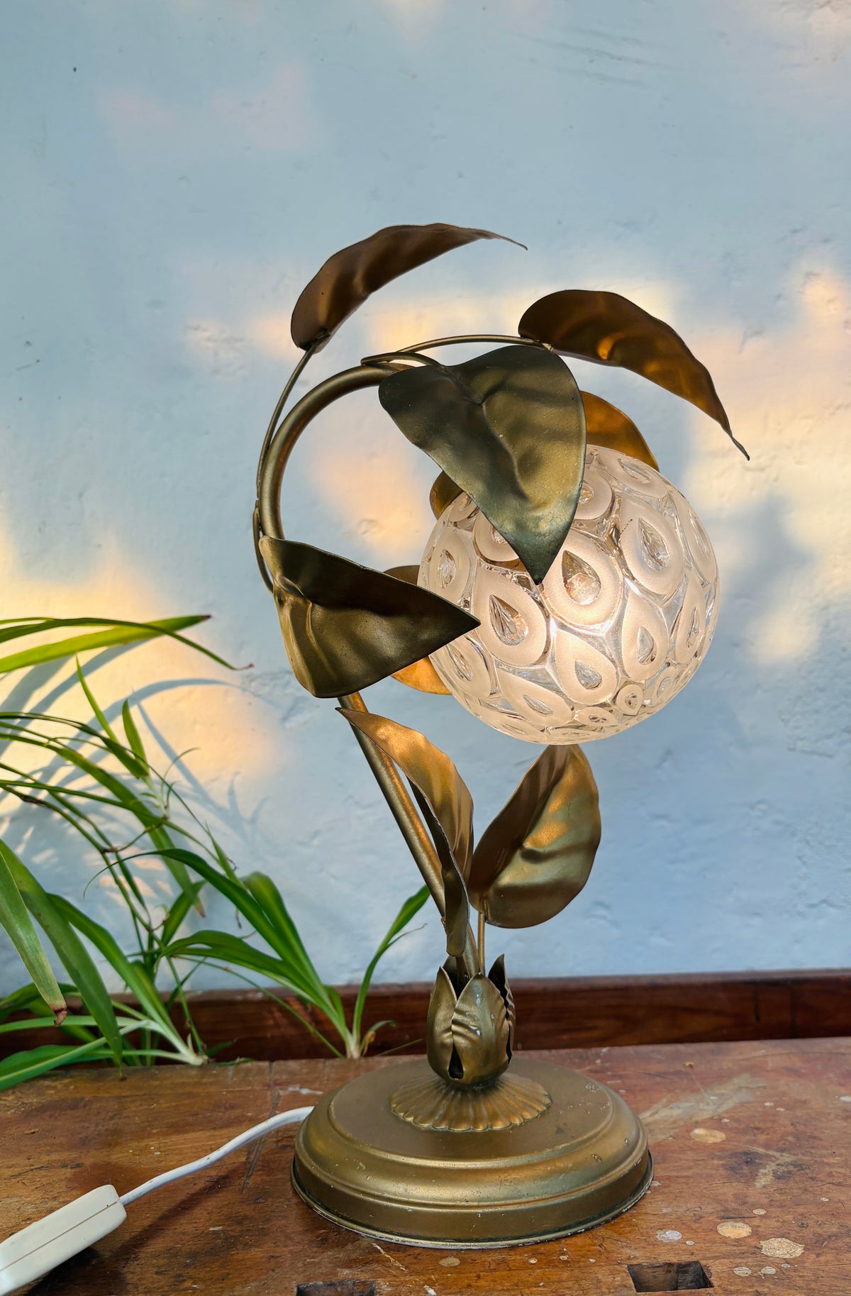 Vintage bordlampe i Hollywood Regency-stil