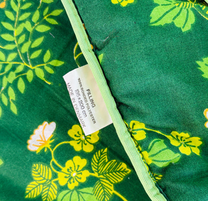 Retro-vattæppe med blomsterprint