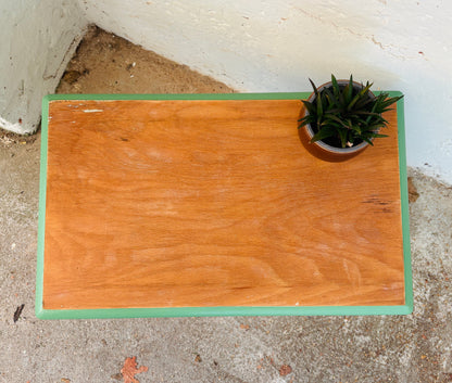 Small side table with green frame