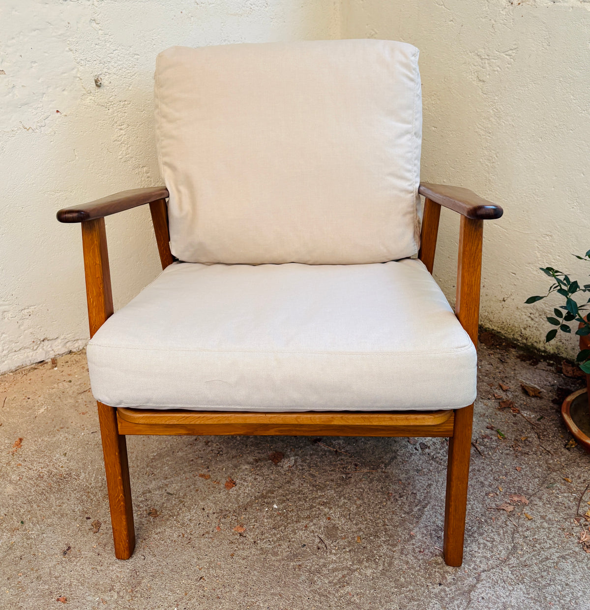 Armchair oak/teak