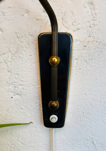 Brass swing-arm lamp