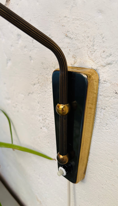 Brass swing-arm lamp