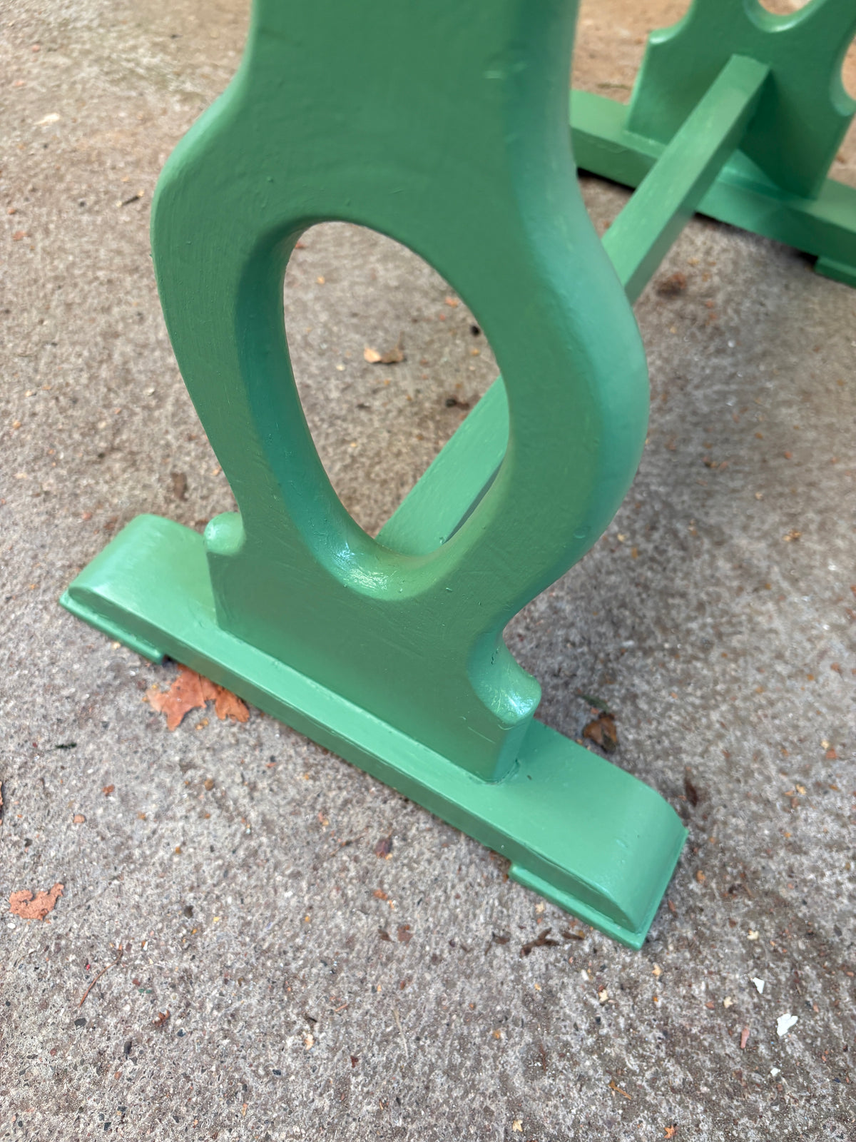 Small side table with green frame