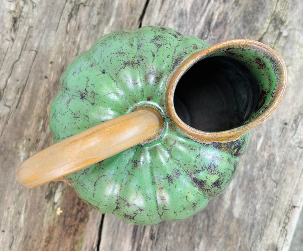 Louis Lourioux pumpkin pitcher in glazed stoneware
