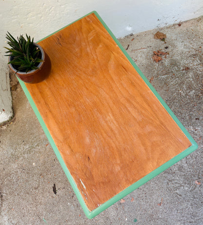 Small side table with green frame
