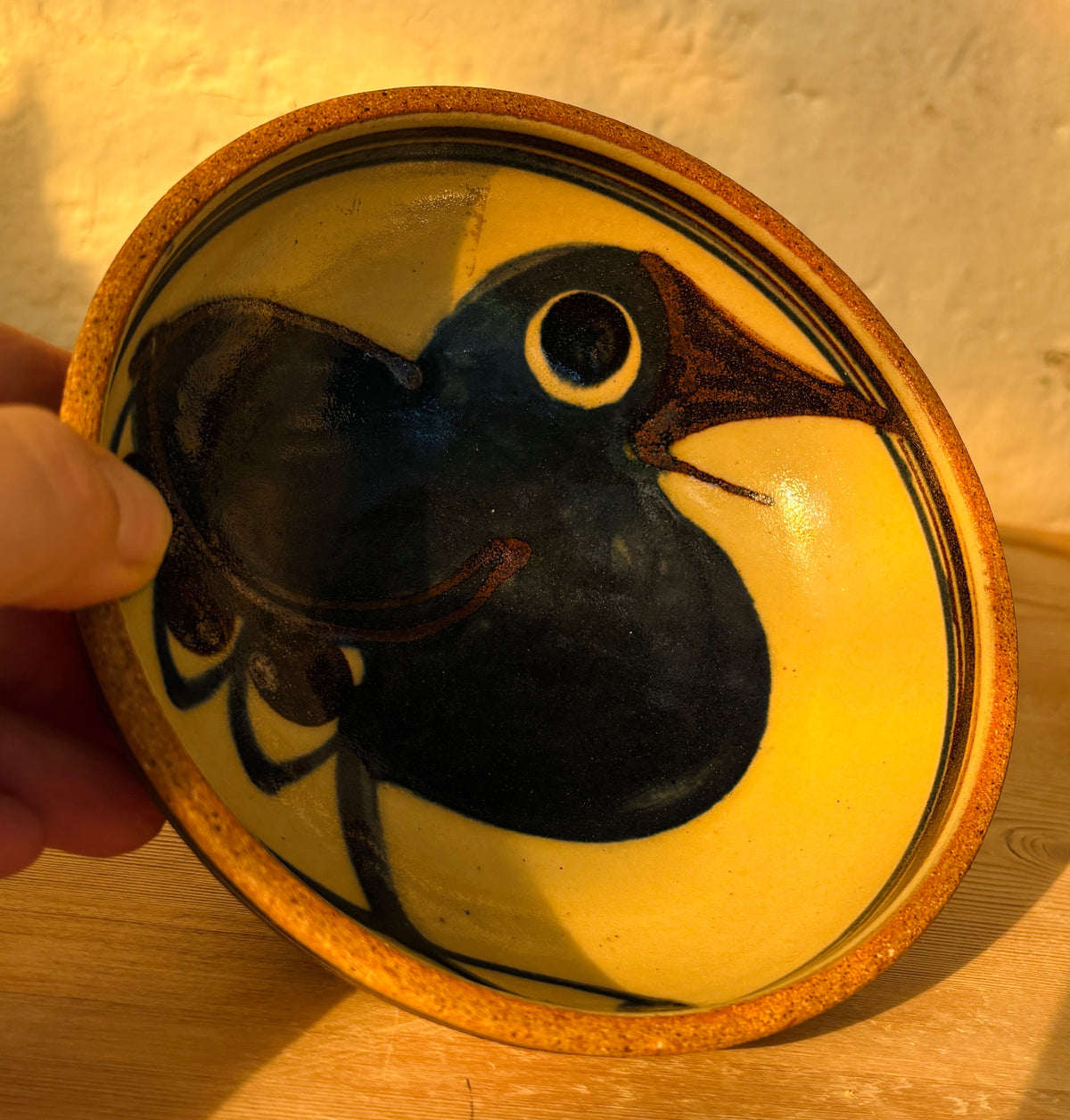 Unik lille skål med fuglemotiv