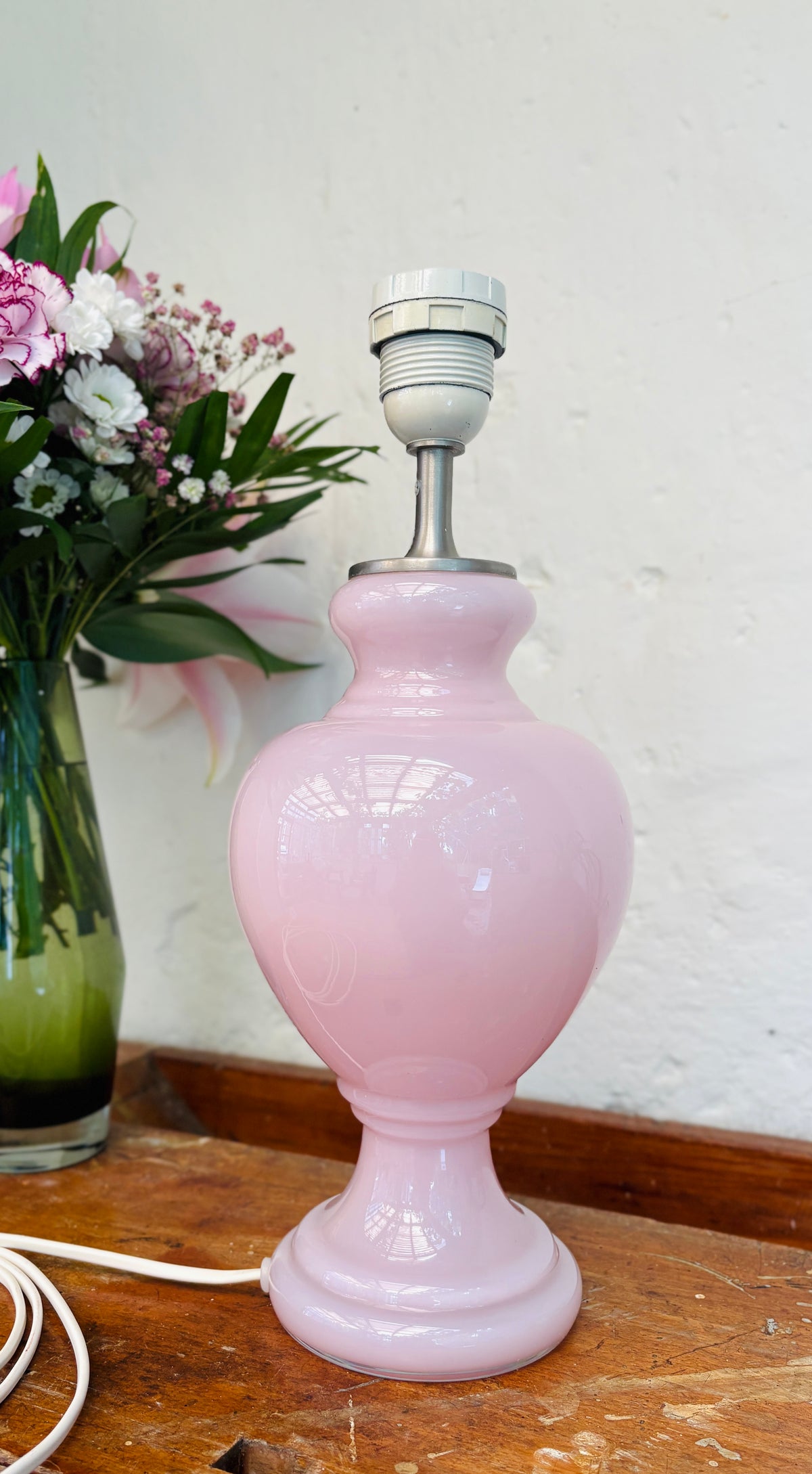 Holmegaard Florence table lamp in rose opal glass
