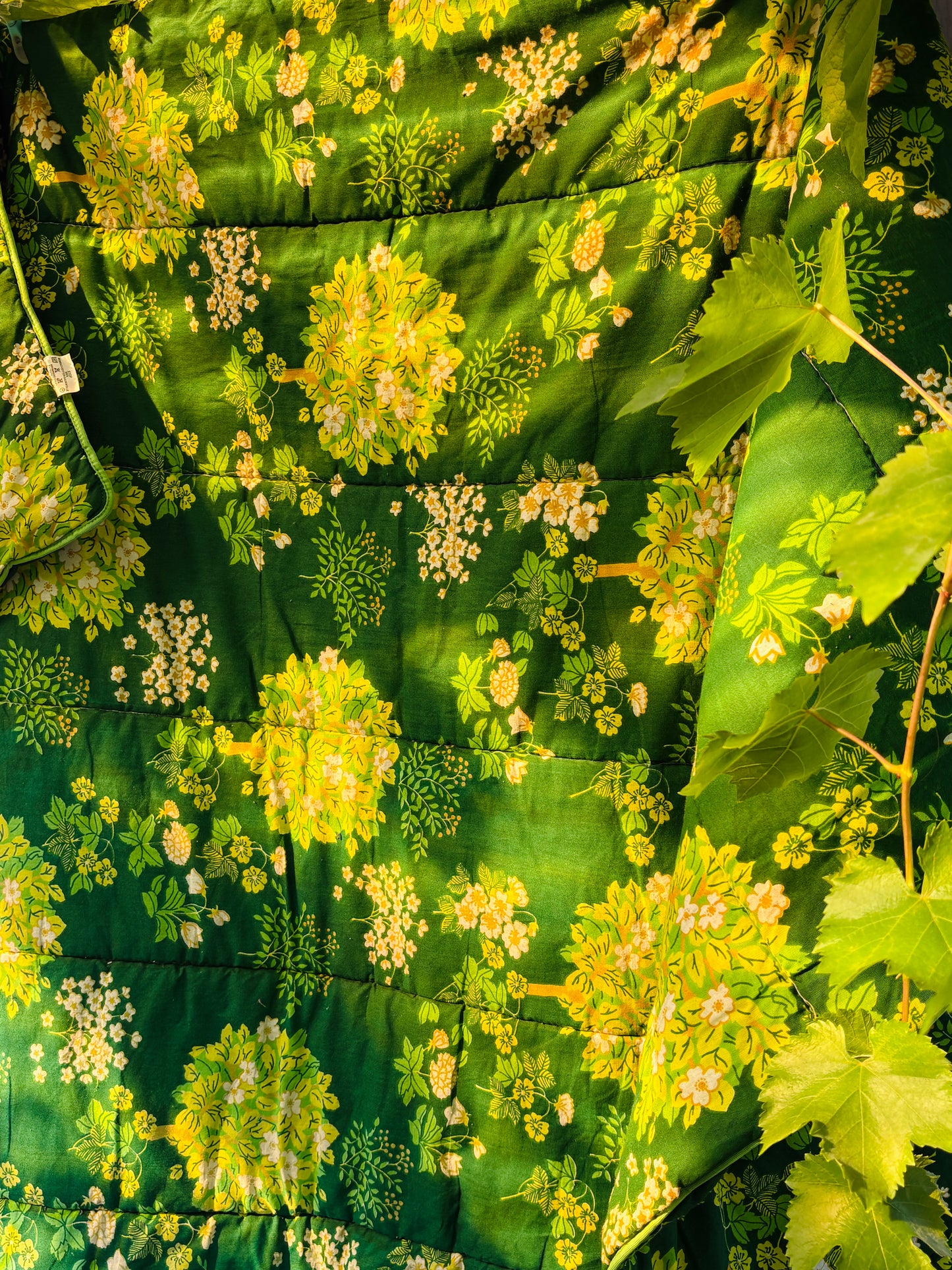 Retro-vattæppe med blomsterprint