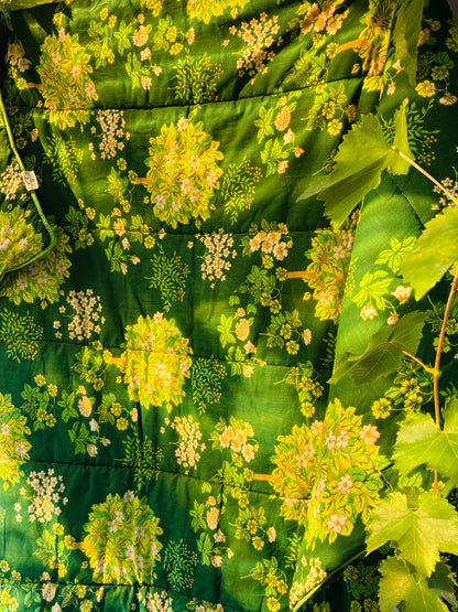 Retro-vattæppe med blomsterprint