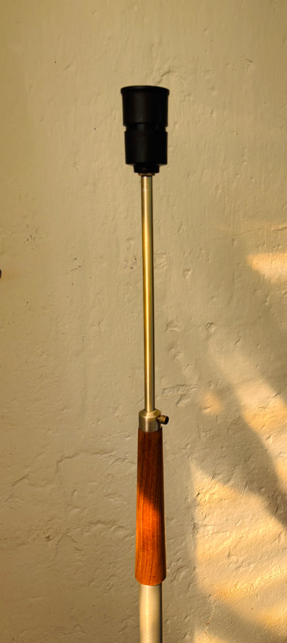 Vintagestanderlampe i alu og palisander