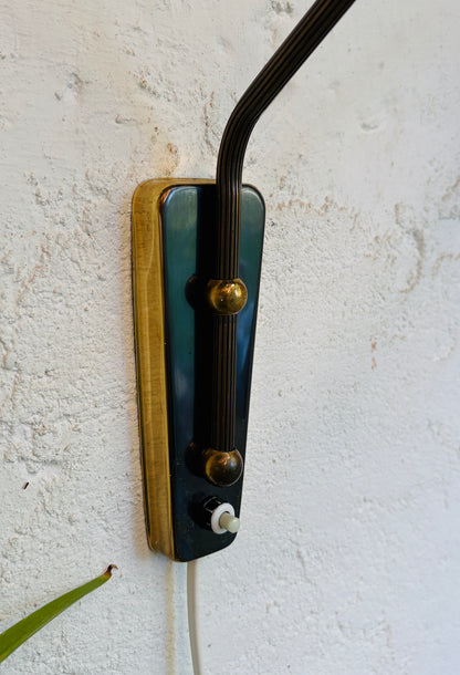 Brass swing-arm lamp