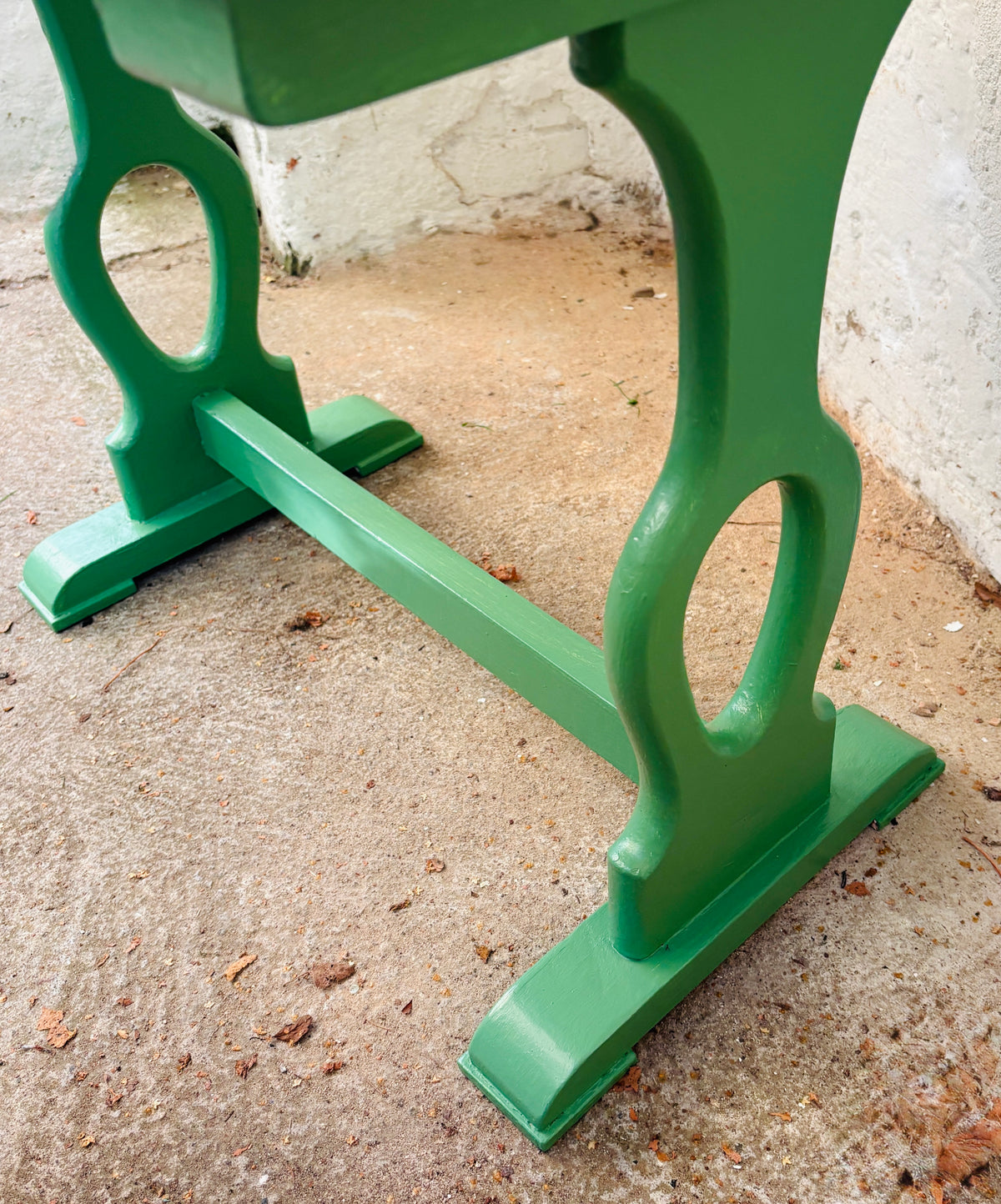 Small side table with green frame