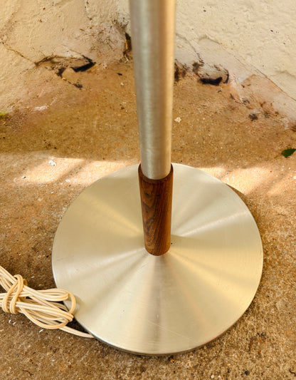 Vintagestanderlampe i alu og palisander