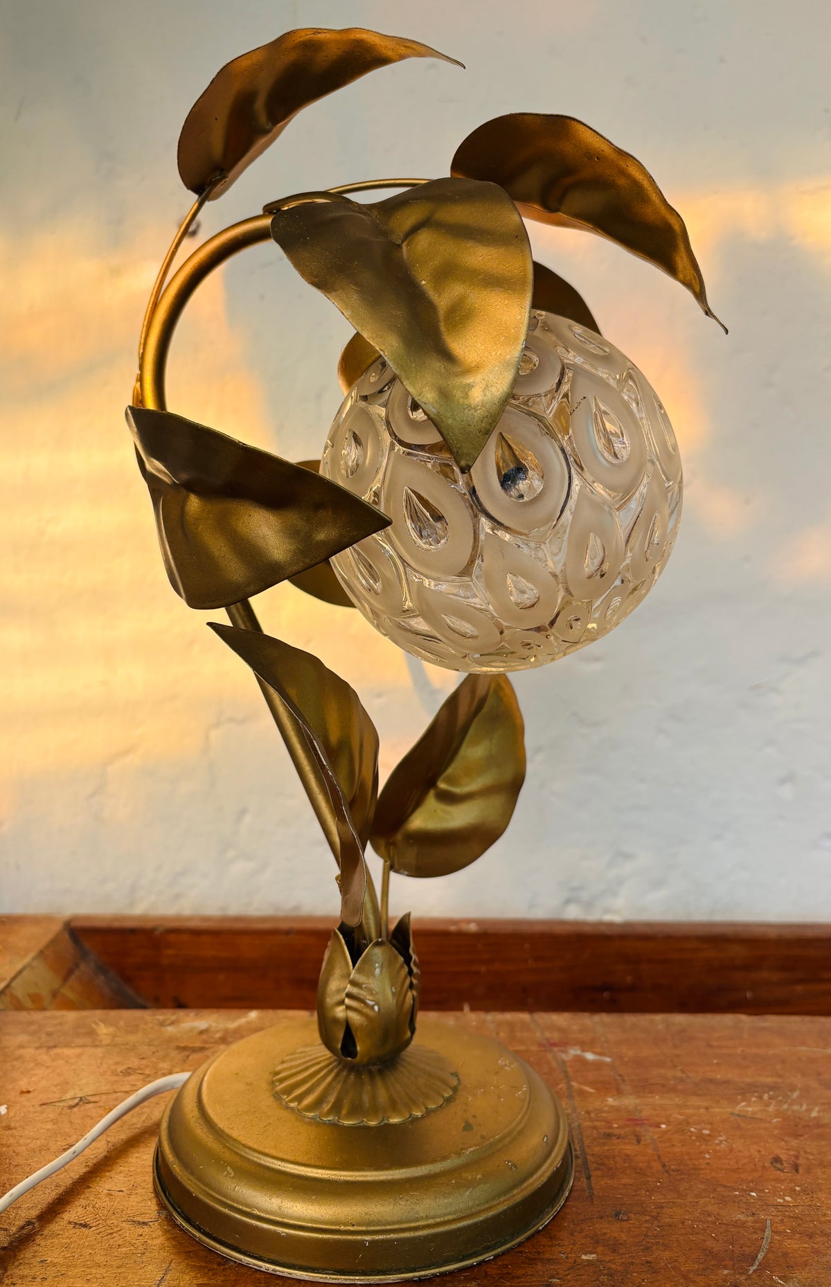 Vintage bordlampe i Hollywood Regency-stil