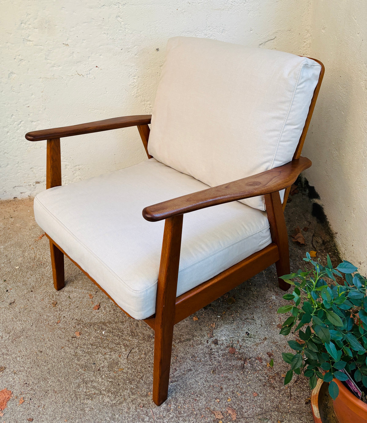 Armchair oak/teak