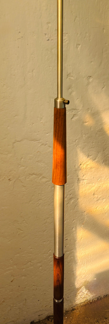 Vintagestanderlampe i alu og palisander