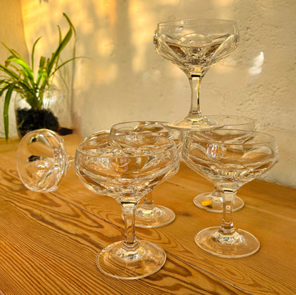 Tyske champagneskåle i krystal - 8 stk.