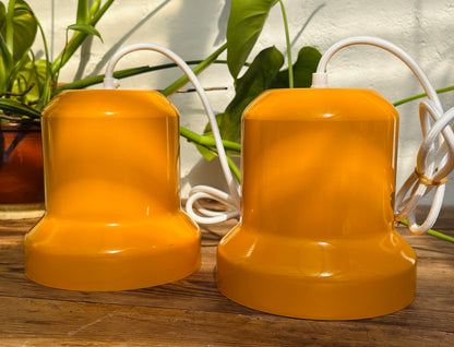 Sæt af 2 gule vintage pendler