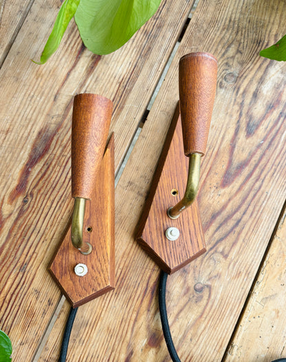 Vintage lampetter / væglamper i teak - Sætpris