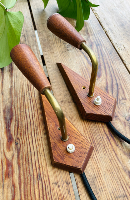 Vintage lampetter / væglamper i teak - Sætpris