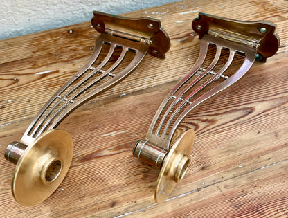 Par Art Nouveau messing væglysestager