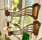 Par Art Nouveau messing væglysestager