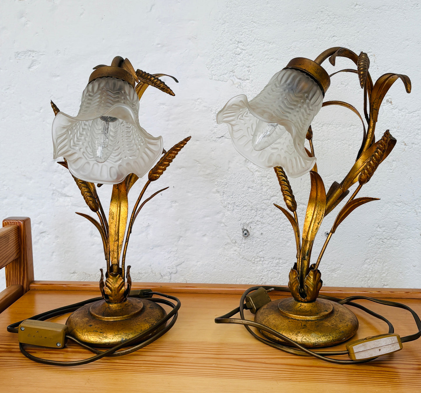 2 stk. Hollywood Regency bordlamper