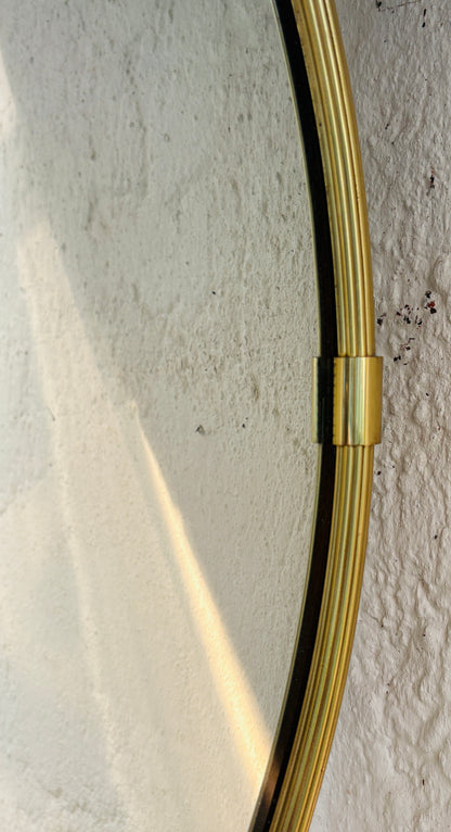 Rundt Art Deco messingspejl
