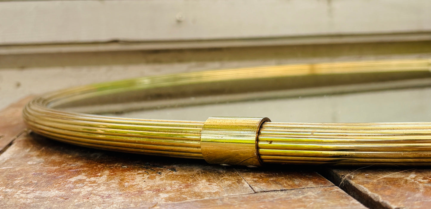 Rundt Art Deco messingspejl