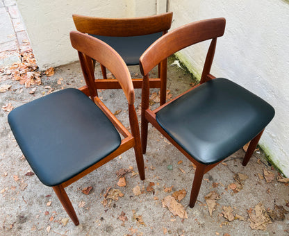 3 vintage stole i massiv teak og eg – Farsø Stolefabrik, 1960’erne