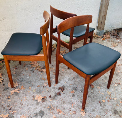 3 vintage stole i massiv teak og eg – Farsø Stolefabrik, 1960’erne