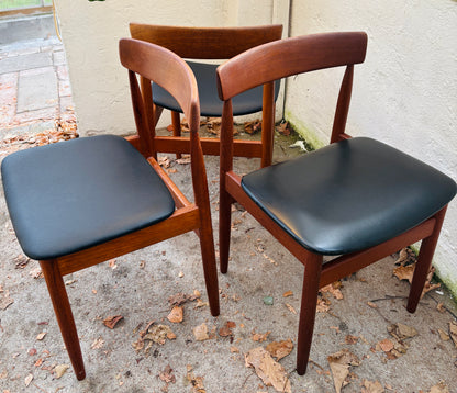 3 vintage stole i massiv teak og eg – Farsø Stolefabrik, 1960’erne