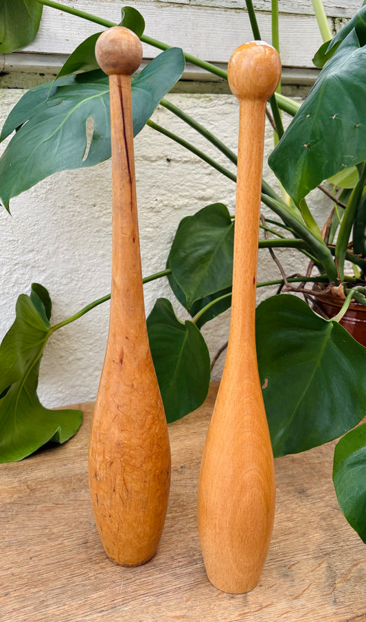 Vintage kegler i træ