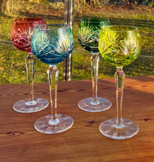 Farvede Römerglas – sæt med 4 stk.