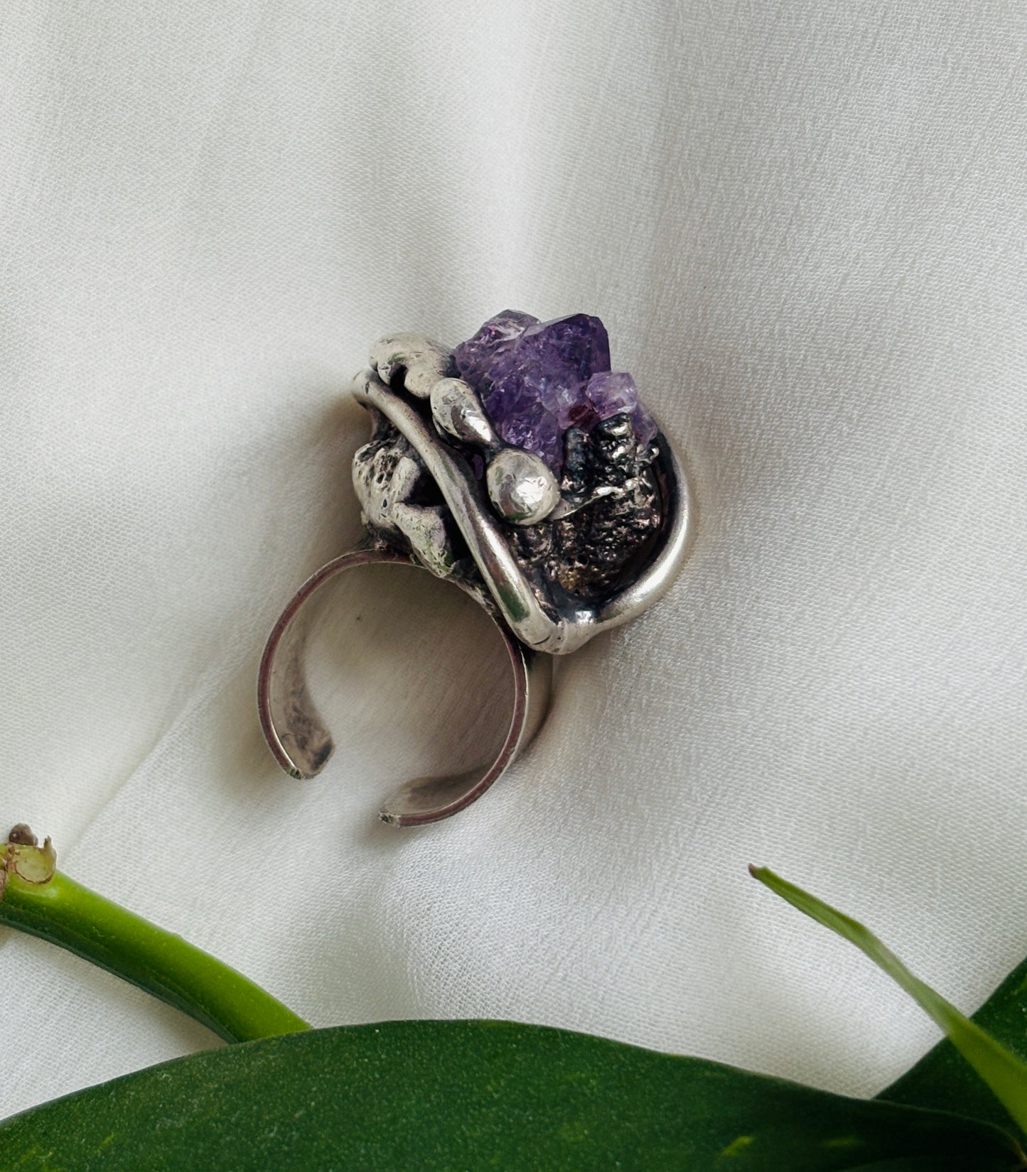 Sølvring med ametyst – vintage