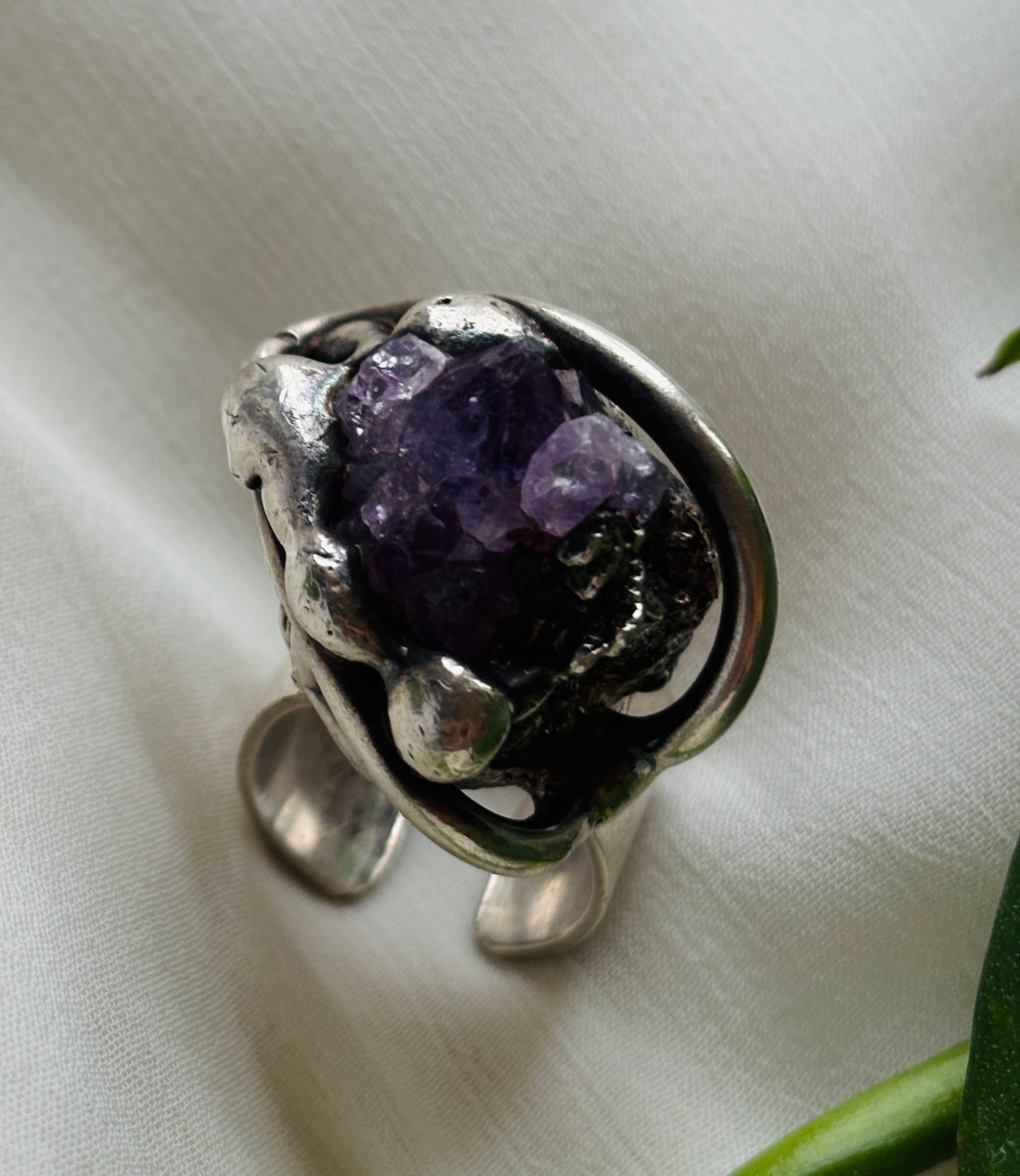 Sølvring med ametyst – vintage