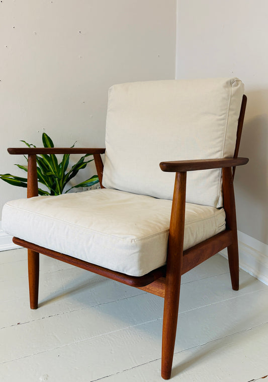 Retro lænestol i massiv teak
