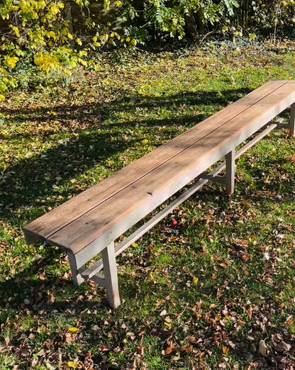 Gammel bænk i fyrretræ (2)